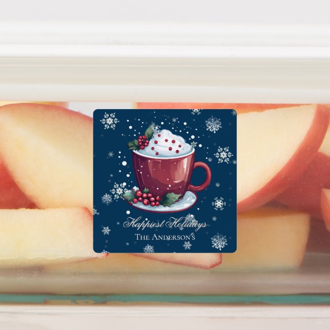 Christmas Hot Chocolate Personalized Blue Baking (Affixed)