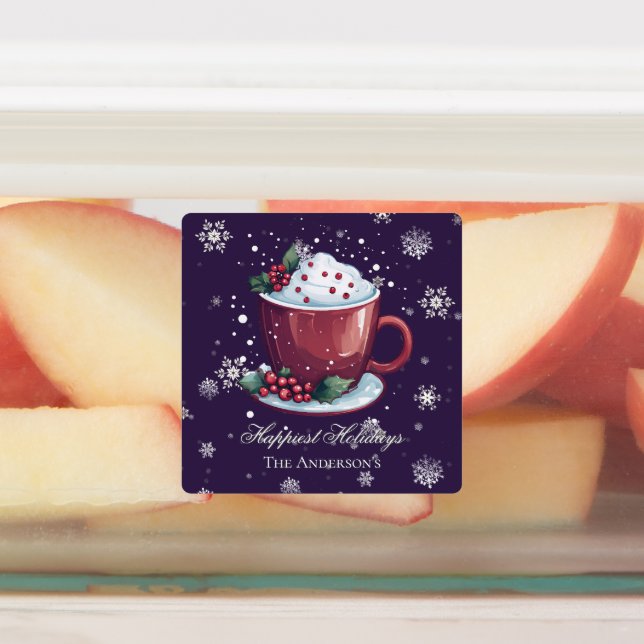 Christmas Hot Chocolate Personalized Purple Baking (Affixed)