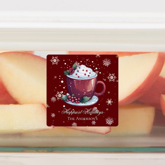 Christmas Hot Chocolate Personalized Red Baking (Affixed)