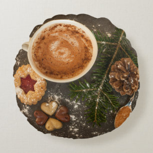Christmas Hot Chocolate Round Pillow