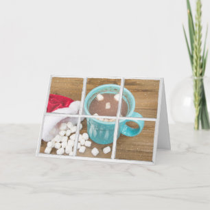 Christmas hot chocolate with happy face card