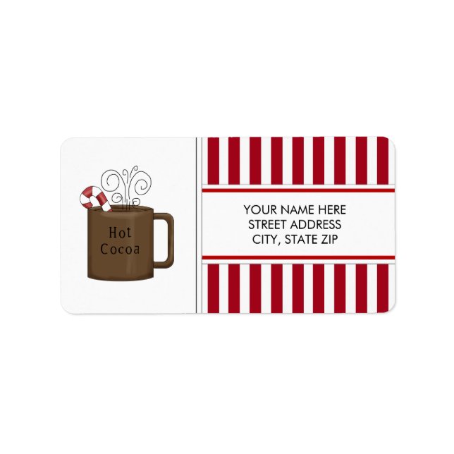 Christmas Hot Cocoa Address Mailing Labels (Front)