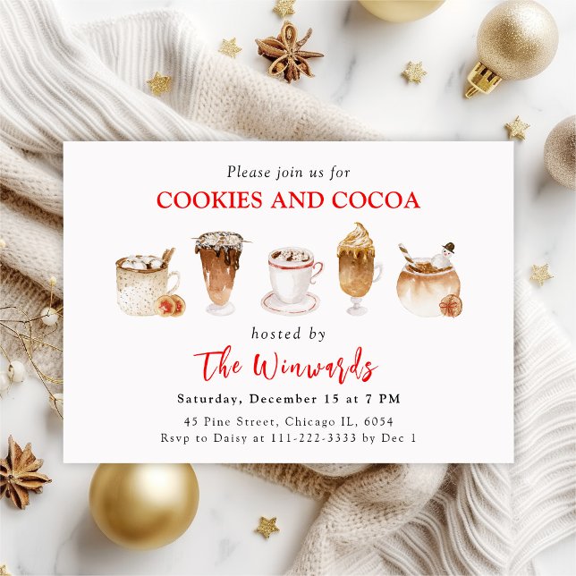 Christmas Hot Cocoa and Cookies Party Invitation (Creator Uploaded)