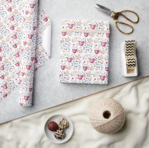 Christmas Hot Cocoa And Cookies Watercolor Wrapping Paper
