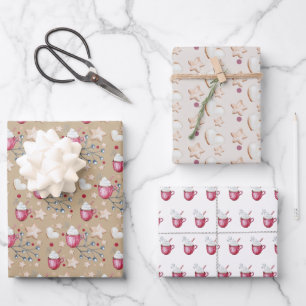 Christmas Hot Cocoa And Cookies Wrapping Paper Sheet