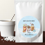 Christmas hot Cocoa Chocolate Mix Gift  Classic Round Sticker<br><div class="desc">This design may be personalized in the area provided by changing the photo and/or text. Or it can be customized by clicking Personalize this Template and then choosing the click to customize further option and delete or change the colour of the background, add text, change the text colour or style,...</div>