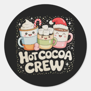 Christmas Hot Cocoa Crew Xmas Holiday Family Classic Round Sticker