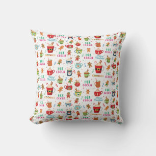 Christmas hot Cocoa, Ginger Cookies Throw Pillow