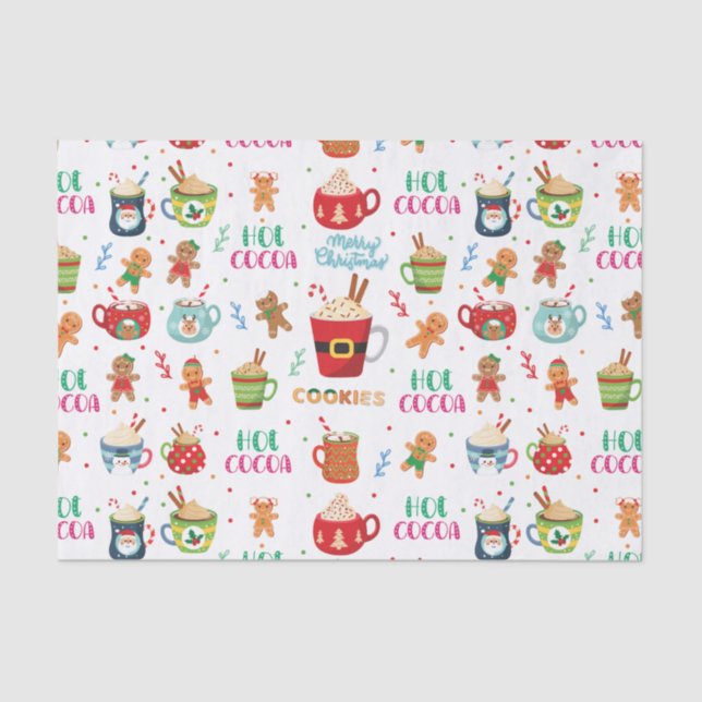 Christmas hot Cocoa, Ginger Cookies Tissue Paper (Front)