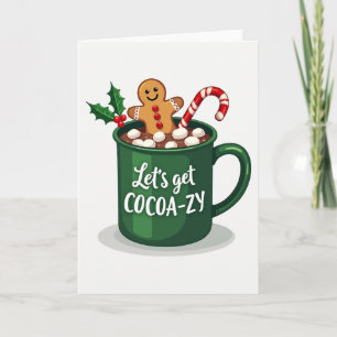 Christmas Hot Cocoa Gingerbread Candy Cane Card