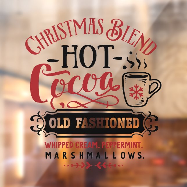 Christmas Hot cocoa old fashioned Window Cling (Sheet 2)
