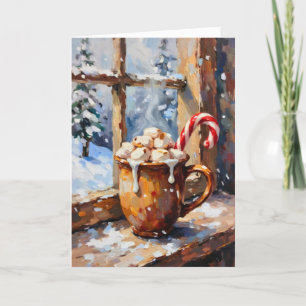 Christmas Hot Cocoa with Roasted Marshmallows  Holiday Card