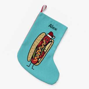 Christmas Hot Dog Chicago Style Small Christmas Stocking