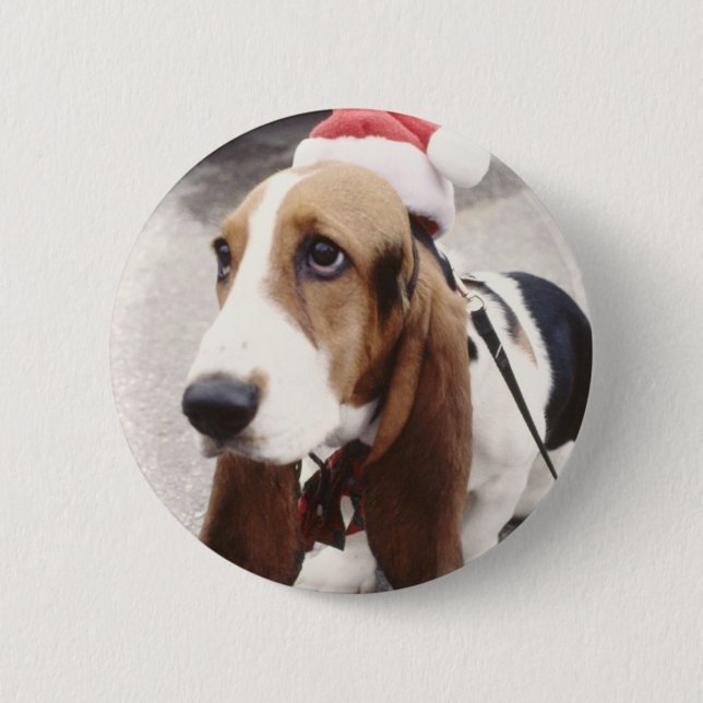 Christmas Hound 2 Inch Round Button (Front)