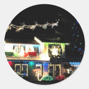 Christmas House Classic Round Sticker