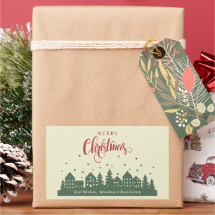 Christmas House Elegant Retro   Real Estate Custom Sticker