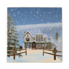 Christmas, House in Snowy Winter Scene