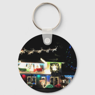 Christmas House Keychain