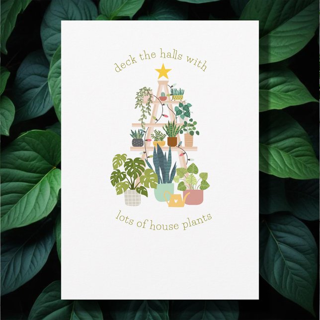 Christmas House Plant Photo Flat Holiday Card (Creator Uploaded)