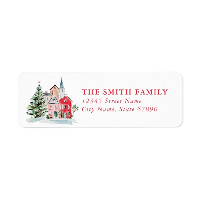 Christmas House Return Address Labels (Front)