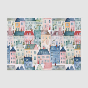 Christmas House Seamless Pattern Tissue Paper