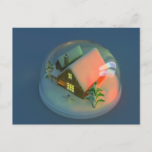 Christmas House snow globe Postcard (Front)