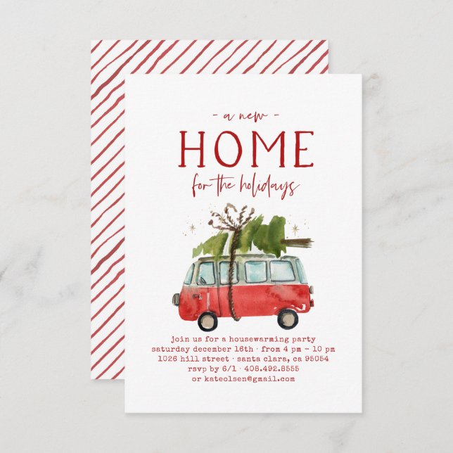 Christmas Housewarming Party Invitation (Front/Back)