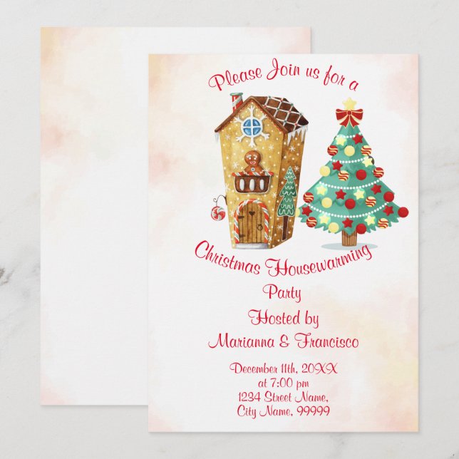 Christmas Housewarming Party Invitation (Front/Back)