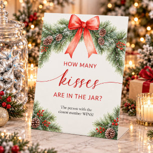 Christmas How Many Kisses Are In The Jar Pedestal Sign