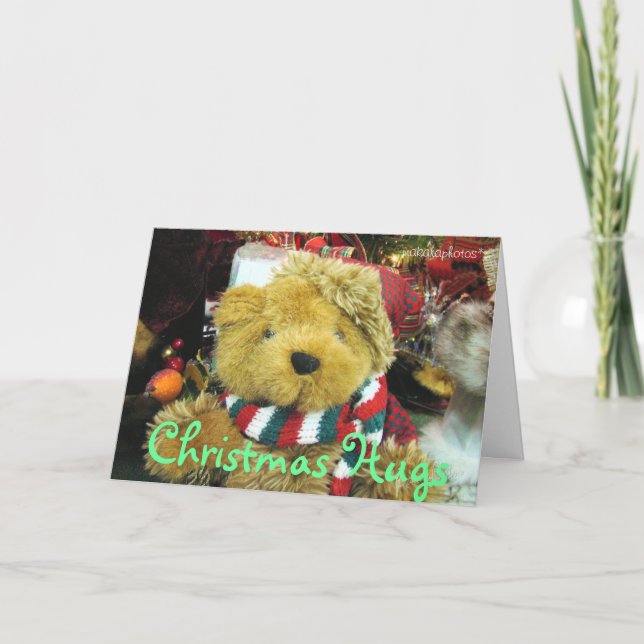 Christmas Hugs-add a picture-customize Holiday Card (Front)
