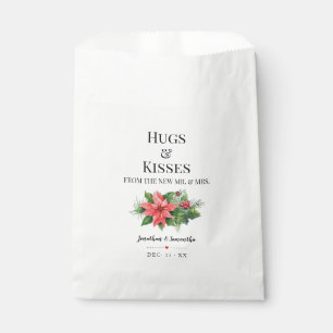 Christmas Hugs and Kisses from New Mrs Wedding Favour Bag