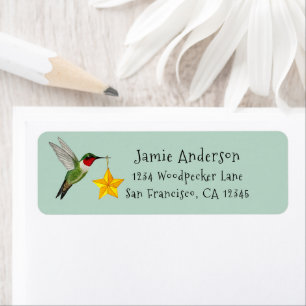 Christmas Hummingbird Return Address Label