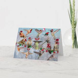 Christmas Hummingbirds Holiday Card