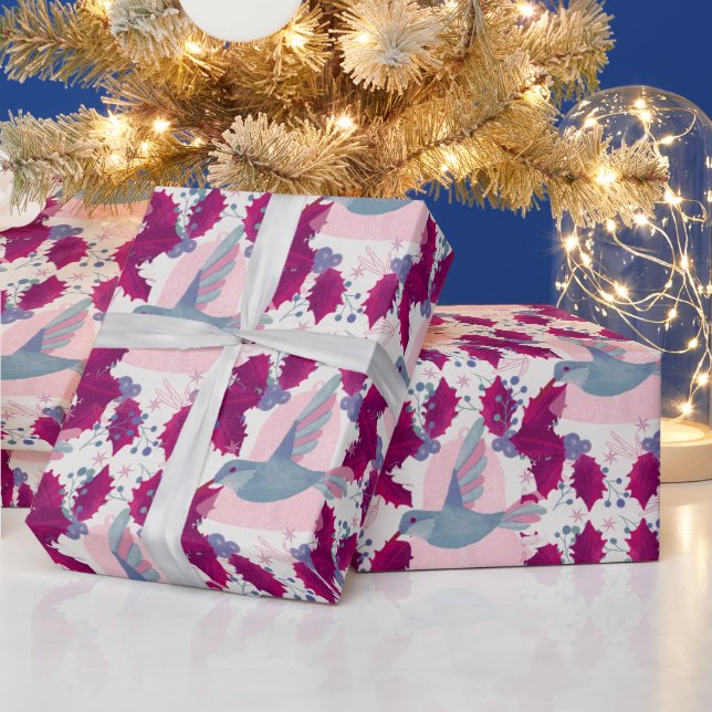 Christmas Hummingbirds  Wrapping Paper (Holidays)