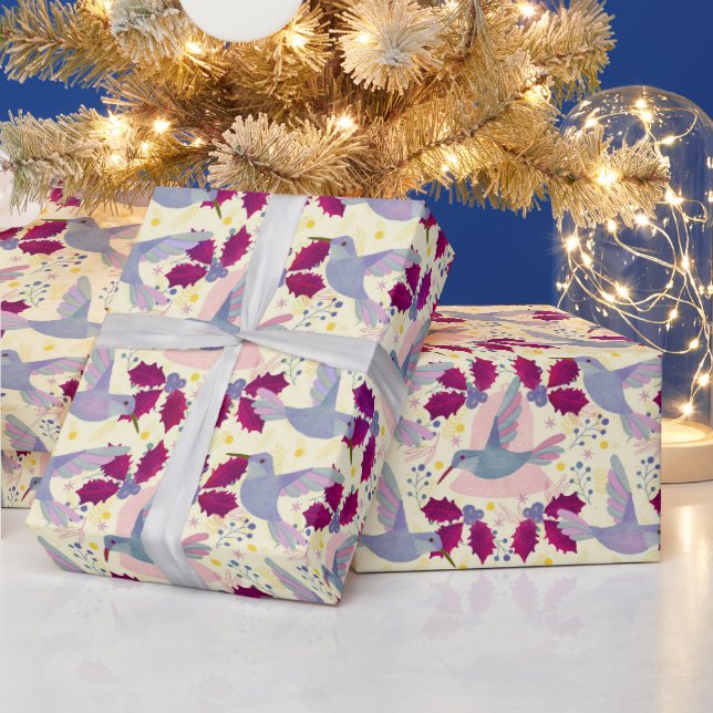 Christmas Hummingbirds Wrapping Paper (Holidays)