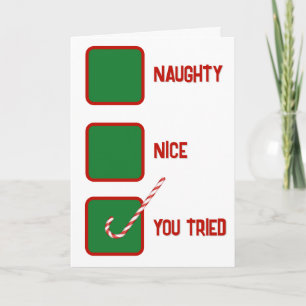 Christmas Humor Naughty Or Nice Check Boxes Card