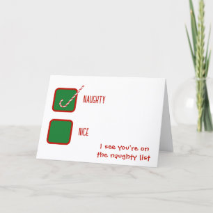 Christmas Humor Naughty Or Nice Check Boxes Card