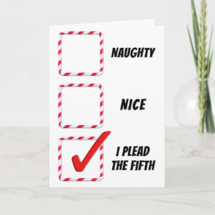 Christmas Humor Naughty Or Nice Check Boxes  Card