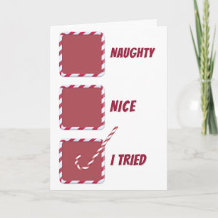 Christmas Humor Naughty Or Nice Check Boxes Card