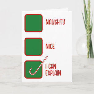 Christmas Humor Naughty Or Nice Check Boxes Card