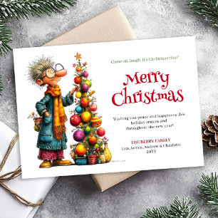 Christmas Humor Woman Custom Greeting Download Holiday Card
