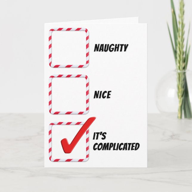 Christmas Humour Naughty Or Nice Check Boxes  Card (Front)