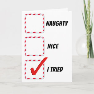 Christmas Humour Naughty Or Nice Check Boxes  Card