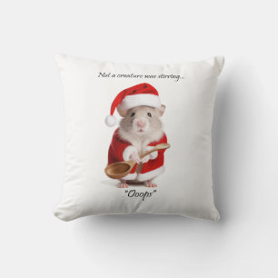 Christmas Humour Not a Creature was stirring Mouse Throw Pillow