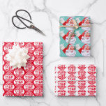 Christmas Humour | Santa's Official Nice List Funn Wrapping Paper Sheet<br><div class="desc">Somebody made the nice list this year. Show off Santa's official seal of approval with comical holiday wrapping paper. Wrap everything up with Santa's official seal of approval! Two red and white wraps with Santa's stamp of Nice List, and one on a cool blue with an all-over print of Santa...</div>