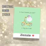 Christmas Humour Sticker<br><div class="desc">Get ready for a snowy adventure with our enchanting Christmas Sticker! The sticker features a frosty riddle: How do snowmen travel through the winter wonderland? They take a thrilling ride on an icicle slide! Add a dash of festive fun to your messages and let the holiday spirit shine through. Share...</div>