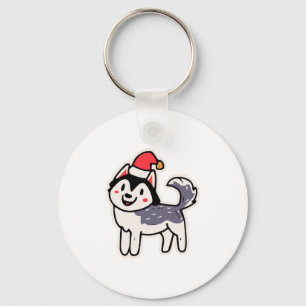 Christmas Husky Dog Lover Malamute Keychain