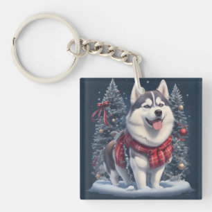 Christmas Husky Dog Magic Xmas Holiday Spirit Keychain