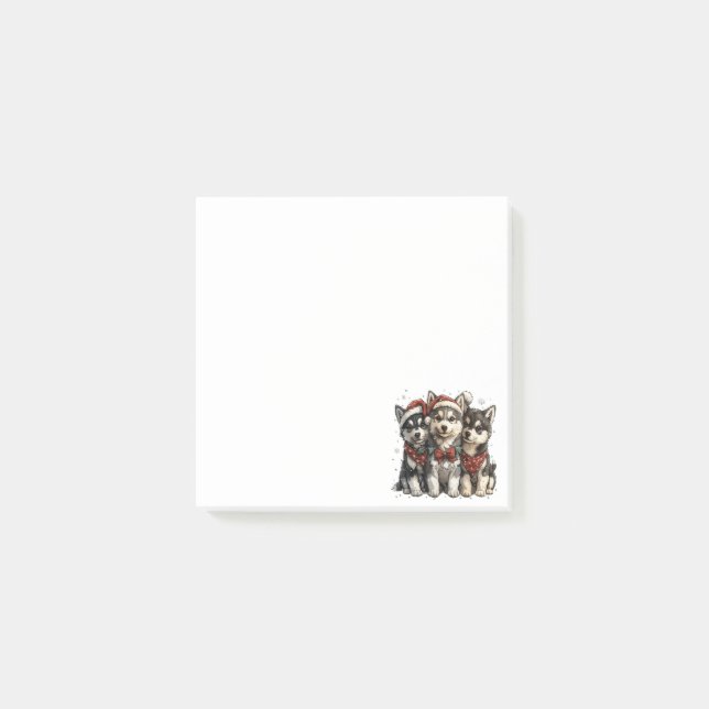 Christmas Husky Dogs Post-it Notes (Front)