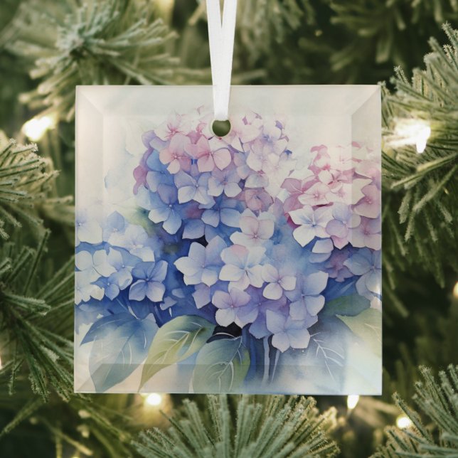 Christmas Hydrangea Glass Ornament (Insitu)